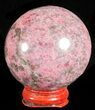 Polished Rhodonite Sphere - Madagascar #61210-1
